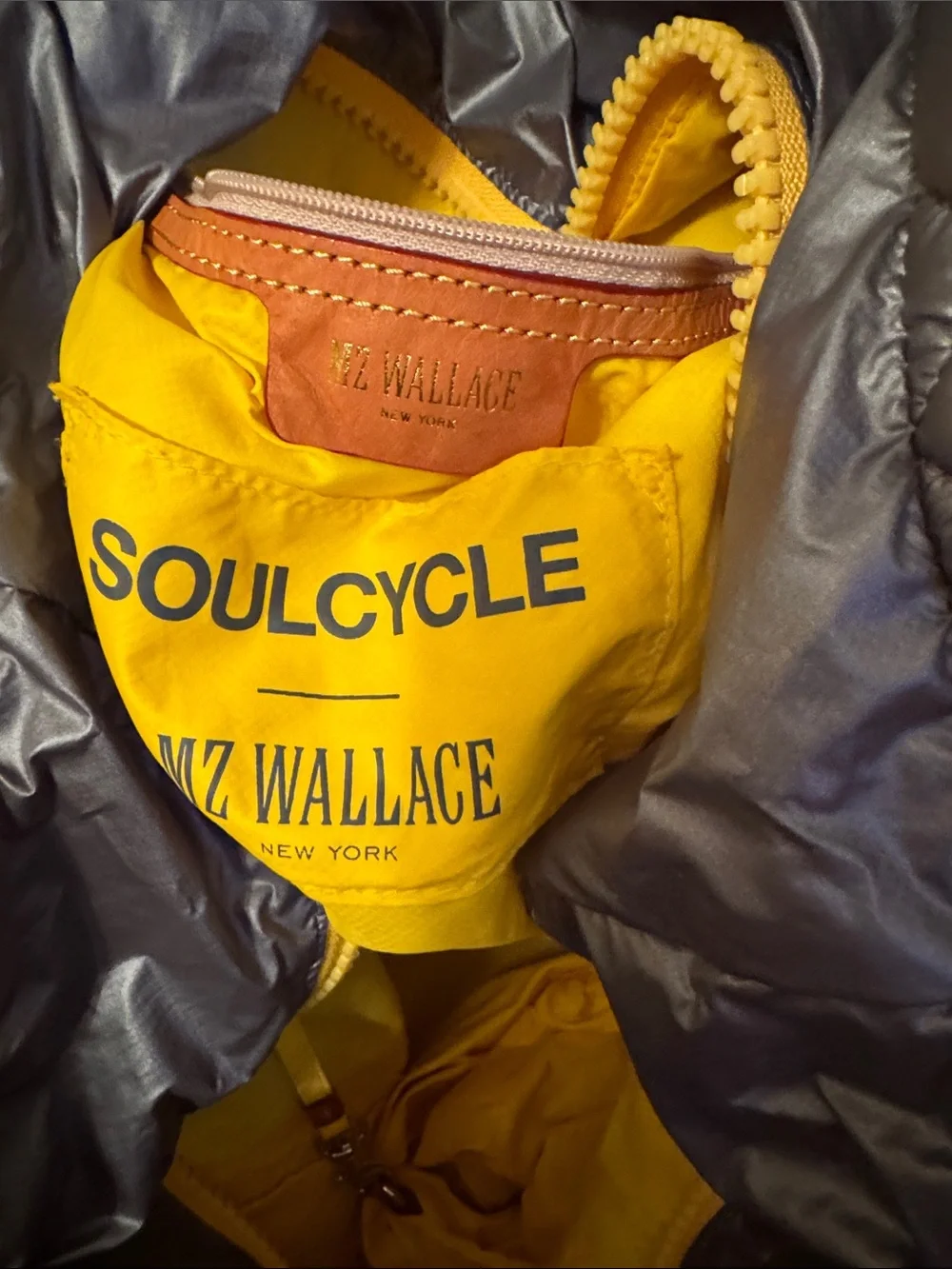 MZ Wallace Quilted Metallic Gray Tote
